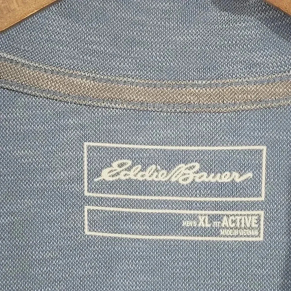 Eddie Bauer Mens XL Active Polo Shirt Blue Tencel Lyocell/Polyester ‎ 4CT - Picture 4 of 7